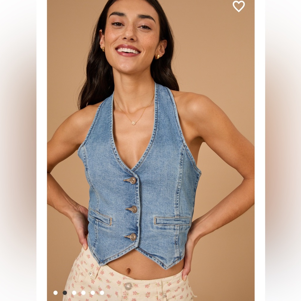 Altar'd State Blue Denim Tank Top